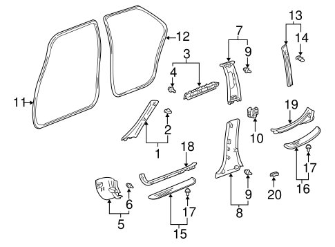 BODY/INTERIOR TRIM - PILLARS for 2000 Toyota Avalon #1