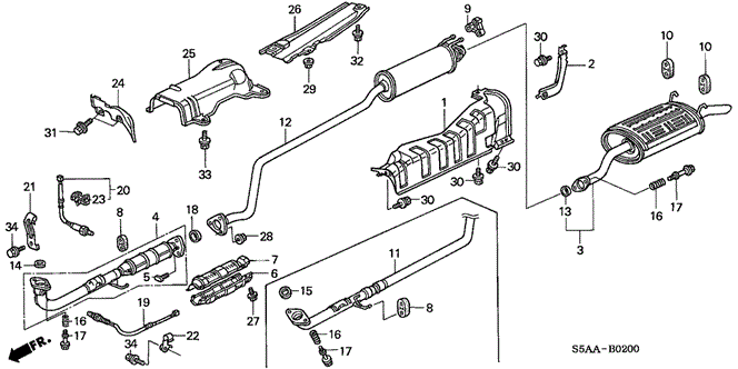 Electrical/Exhaust/Heater/Fuel/Exhaust Pipe - Muffler for 2004 Honda CIVIC SEDAN #1