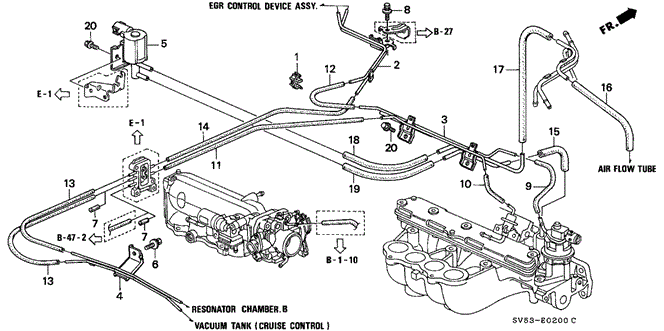 ENGINE/INSTALL PIPE - TUBING for 1997 Honda ACCORD 5-DOOR #1