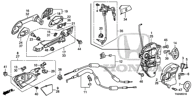 Body/Air Conditioning/Front Door Locks - Outer Handle for 2012 Honda ACCORD SEDAN #1