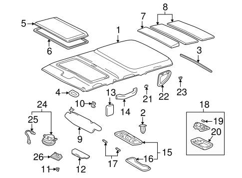 BODY/INTERIOR TRIM - ROOF for 2005 Toyota Land Cruiser #1