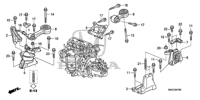 BODY / AIR CONDITIONING/ENGINE MOUNTS (1.8L) (MT) for 2010 Honda CIVIC SEDAN #1