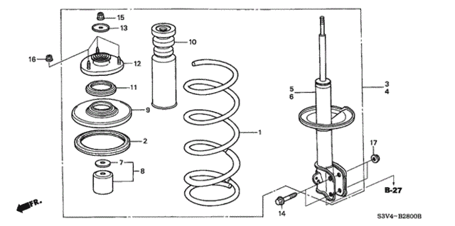 Front Shock Absorber (1) for 2001 Acura MDX #0