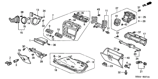 Interior/Bumper/Instrument Panel Garnish (Passenger Side) for 2003 Honda CIVIC HATCHBACK #1
