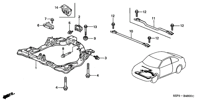 BODY / AIR CONDITIONING/SUB FRAME for 2004 Honda CIVIC COUPE #1