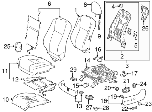 BODY/DRIVER SEAT COMPONENTS for 2014 Toyota Highlander #1