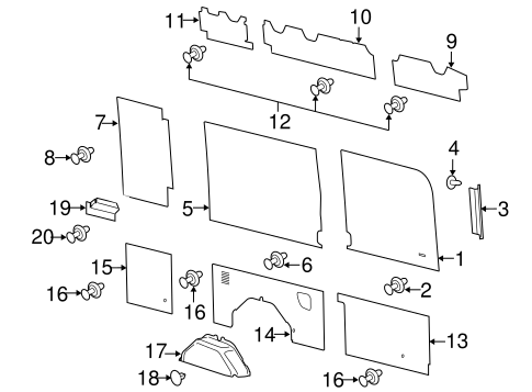 Transit-150 INTERIOR TRIM - SIDE PANEL 12