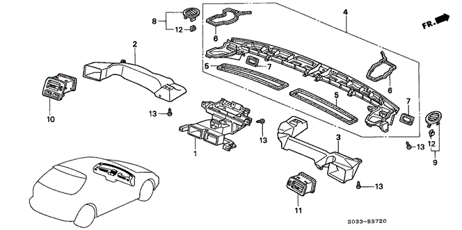INTERIOR / BUMPER/DUCT for 1996 Honda CIVIC HATCHBACK #1