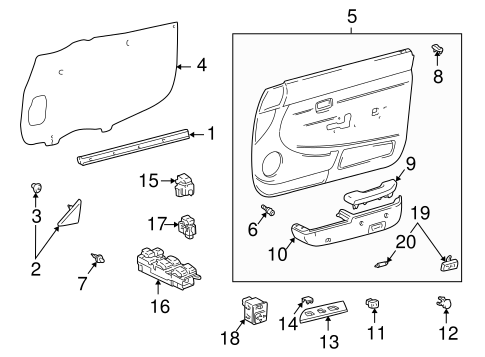 BODY/INTERIOR TRIM - FRONT DOOR for 1996 Toyota Tacoma #1