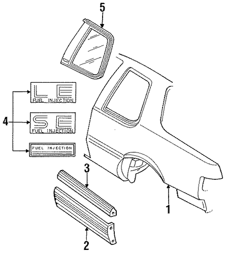 Grand Am EXTERIOR TRIM - QUARTER PANEL 2