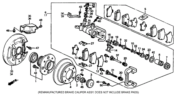 CHASSIS/REAR BRAKE (DISK) for 1993 Honda ACCORD SEDAN #1