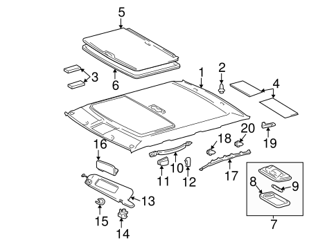 BODY/INTERIOR TRIM - ROOF for 2006 Toyota Camry #1