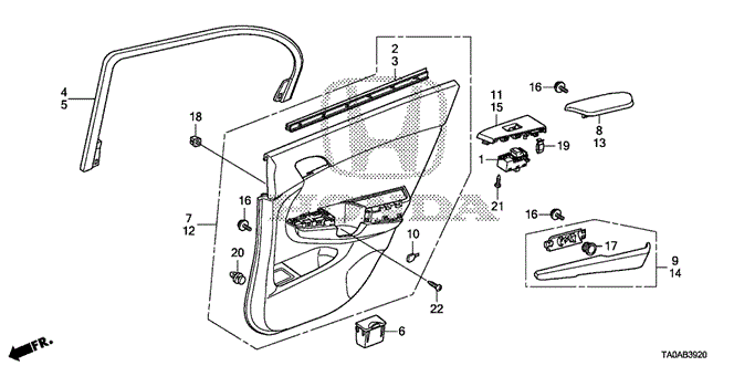 Interior/Bumper/Rear Door Lining for 2012 Honda ACCORD SEDAN #1
