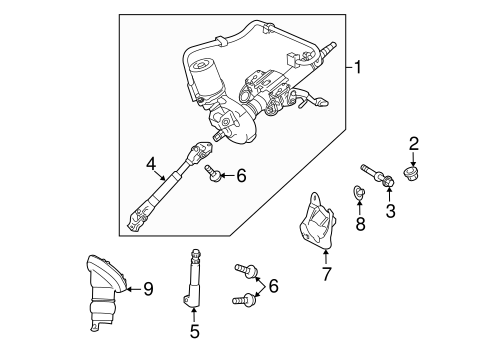 STEERING/STEERING COLUMN ASSEMBLY for 2010 Toyota Prius #1