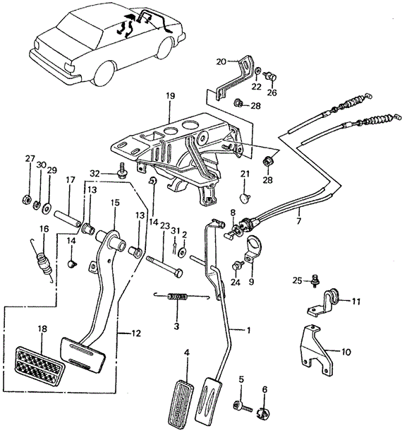 CHASSIS/HMT PEDALS for 1982 Honda CIVIC SEDAN #1