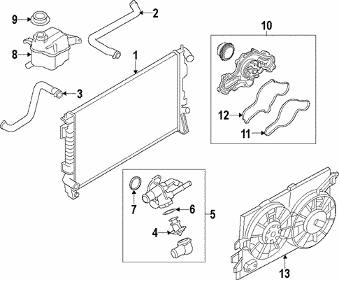 Radiator & Components for 2010 Ford Edge #1
