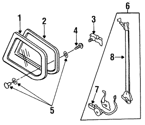 Glass - Side Panel for 1995 Nissan Quest #1