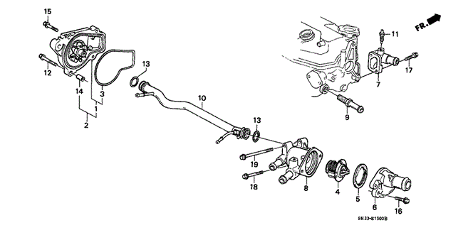 ENGINE/WATER PUMP - THERMOSTAT for 1991 Honda CIVIC HATCHBACK #1