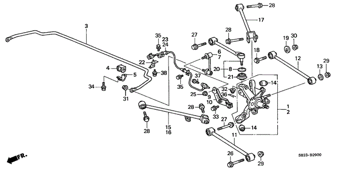 CHASSIS/REAR LOWER ARM for 2001 Honda ACCORD COUPE #1