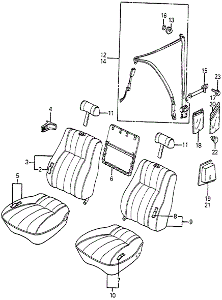Interior/Bumper/Front Seat - Seat Belt for 1982 Honda ACCORD HATCHBACK #1