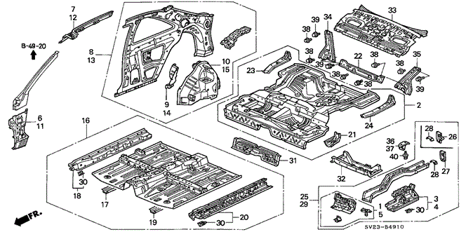 BODY / AIR CONDITIONING/INNER PANEL for 1997 Honda ACCORD COUPE #1
