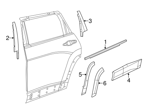 Cherokee EXTERIOR TRIM - REAR DOOR