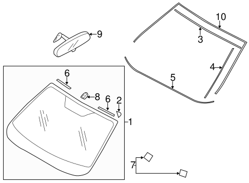 Glass - Windshield for 2015 Subaru WRX STI #0