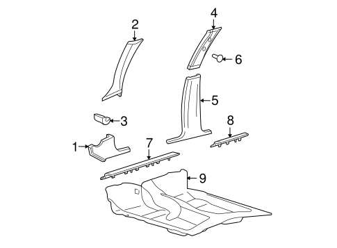 Grand Marquis INTERIOR TRIM - PILLARS