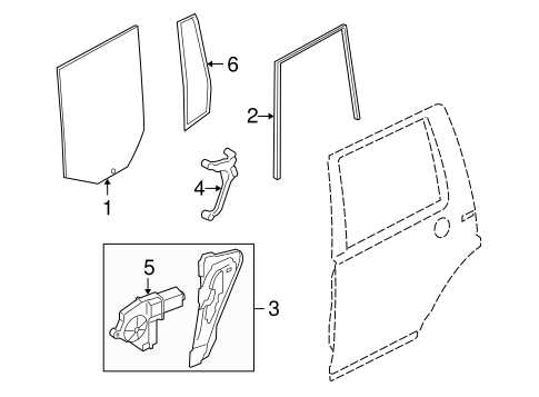 LR3 GLASS - REAR DOOR