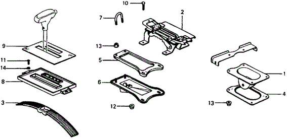 INTERIOR / BUMPER/HMT CONTROL CABLE GUIDE for 1978 Honda CIVIC 1200 HATCHBACK #1