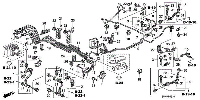 Chassis/Brake Lines (ABS) for 2007 Honda ACCORD COUPE #1
