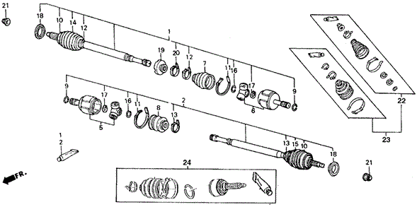 CHASSIS/DRIVESHAFT for 1989 Honda ACCORD COUPE #1