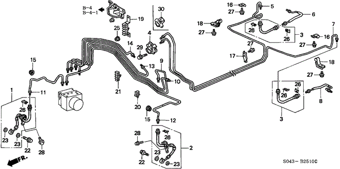 CHASSIS/BRAKE LINES (ABS) for 1997 Honda CIVIC SEDAN #1