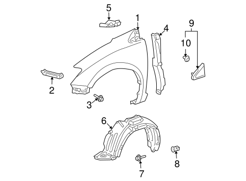 BODY/EXTERIOR TRIM - FENDER for 2010 Toyota Sienna #1