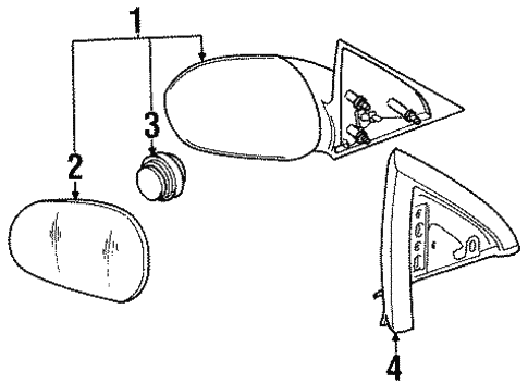 Body/Outside Mirrors for 1996 Ford Mustang #1