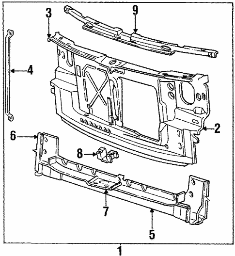 Radiator Support for 1993 Chrysler Town & Country #0