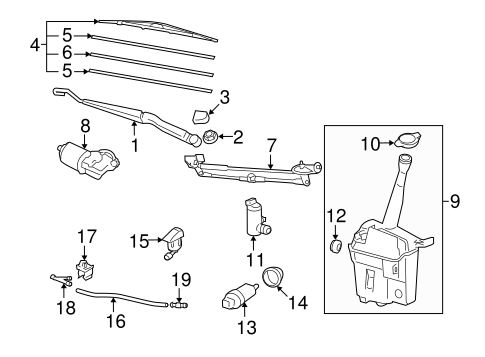 BODY/WIPER & WASHER COMPONENTS for 2003 Toyota Corolla #1