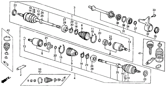 CHASSIS/DRIVESHAFT (2) 4WD for 1990 Honda CIVIC 5-DOOR #1