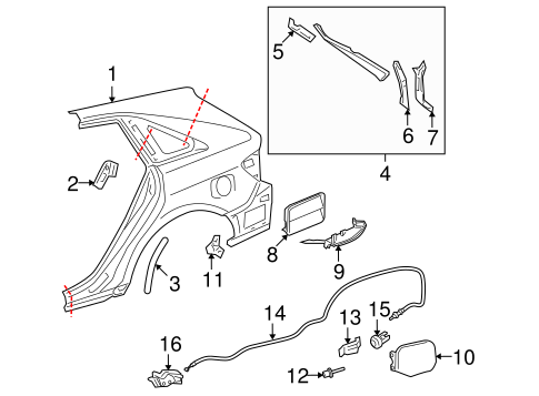 BODY/FUEL DOOR for 2013 Toyota Venza #1