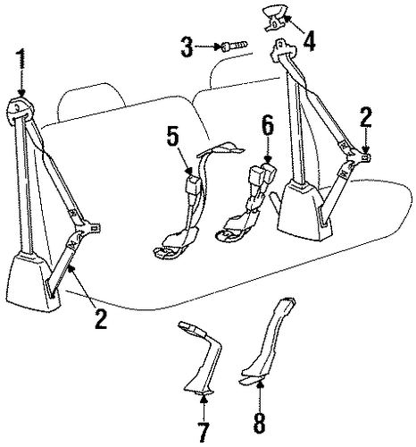 K3500 Pickup FRONT SEAT BELTS