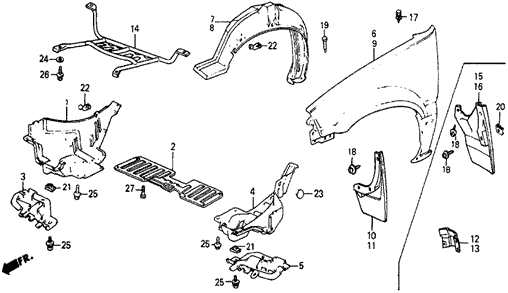 Front Fender for 1987 Honda Civic #1