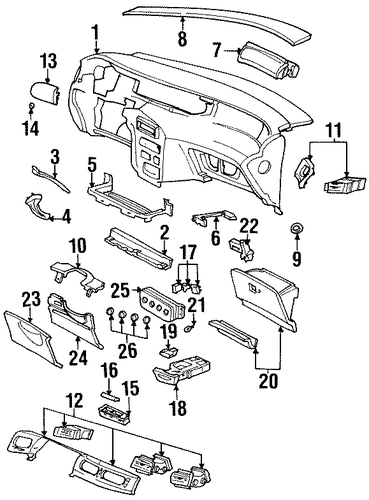Windstar INSTRUMENT PANEL COMPONENTS