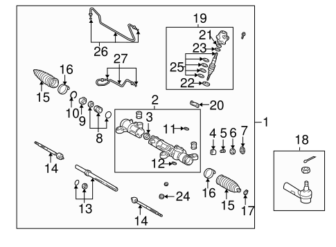 STEERING/STEERING GEAR & LINKAGE for 2003 Toyota Matrix #3