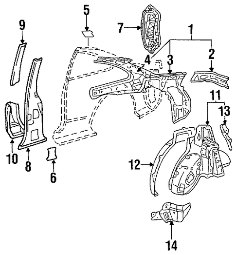 BODY/INNER STRUCTURE for 1996 Toyota Celica #2