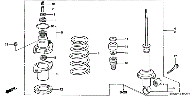 Chassis/Rear Shock Absorber for 2004 Honda CIVIC SEDAN #1