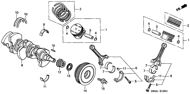 ENGINE/CRANKSHAFT - PISTON (V6) for 2002 Honda ACCORD SEDAN #1