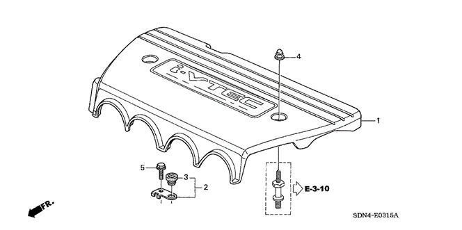 ENGINE/ENGINE COVER (L4) for 2006 Honda ACCORD COUPE #1