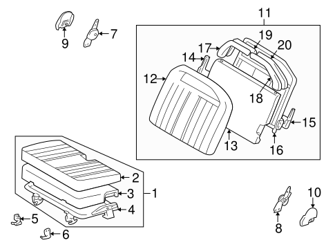 BODY/REAR SEAT COMPONENTS for 1997 Toyota 4Runner #2