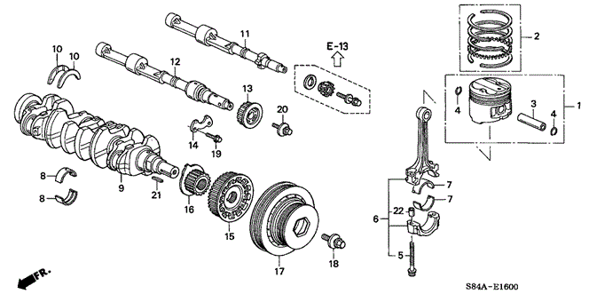 ENGINE/CRANKSHAFT - PISTON for 2002 Honda ACCORD SEDAN #1