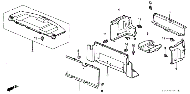 INTERIOR / BUMPER/REAR TRAY - TRUNK GARNISH (2) for 2000 Honda CIVIC SEDAN #1